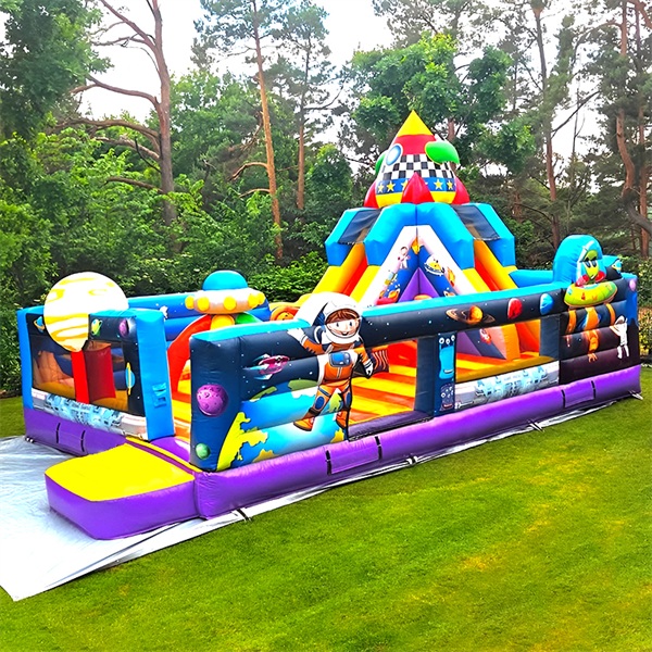 Marble color inflatable water slide with pool inflatable water park