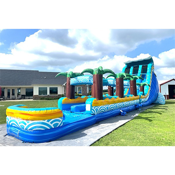 Summer beach inflatable water slide with pool for outdoor kids adults play