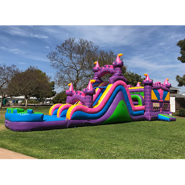 Summer beach inflatable water slide with pool for outdoor kids adults play